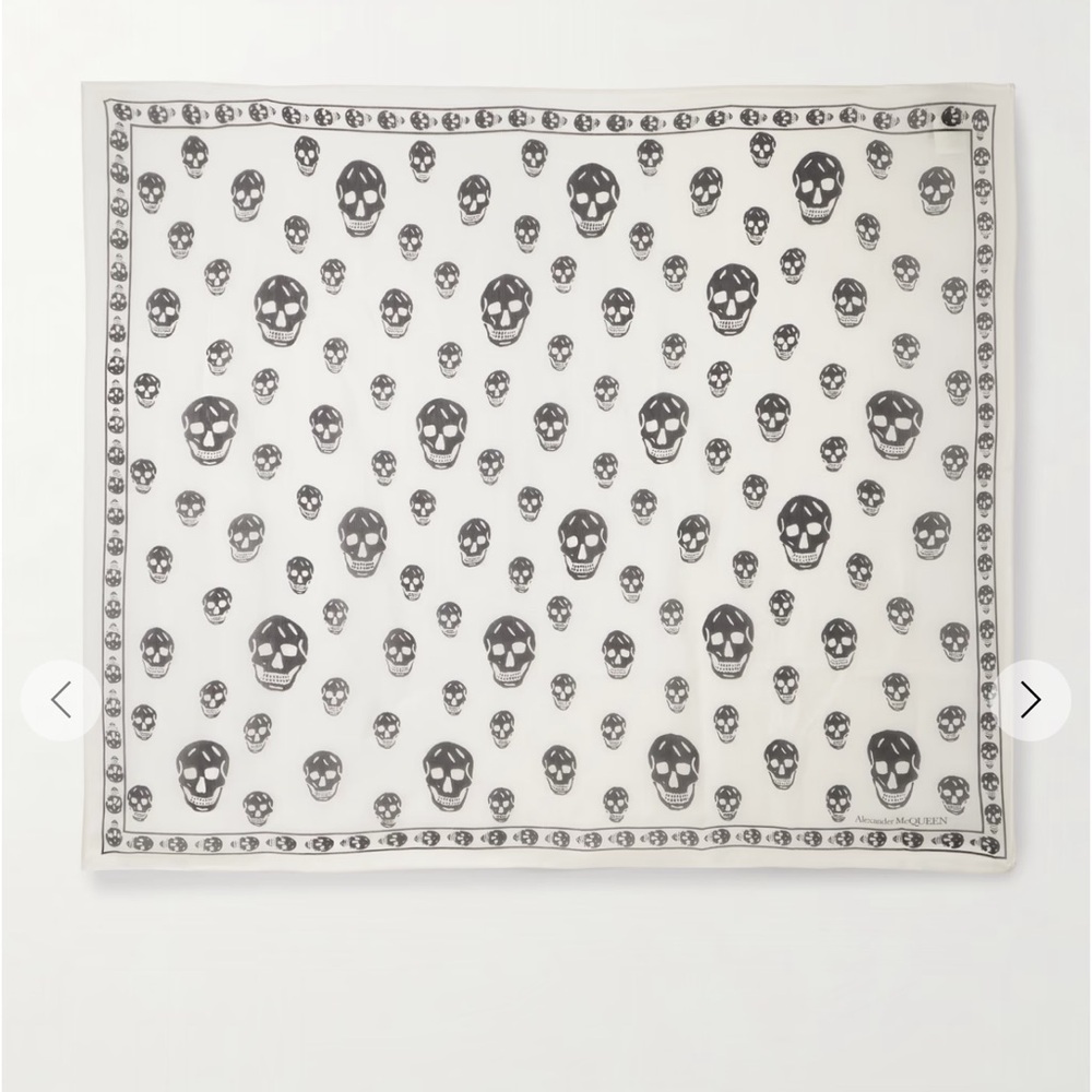 Alexander McQueen Monochrome Skull Pattern Scarf